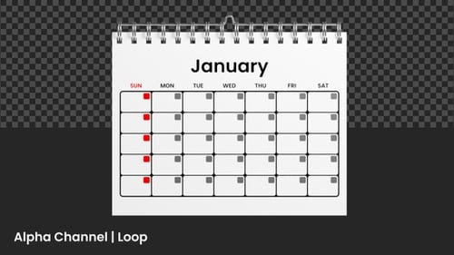 3D Calendar Flip Loop Animation | Alpha Loop