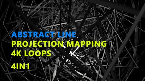 Abstract Line Projection Mapping 4K Loops 4in1