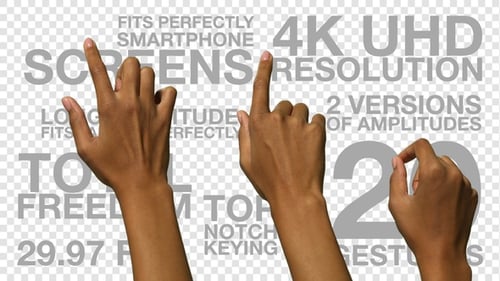 Gestes tactiles féminins à la main noire