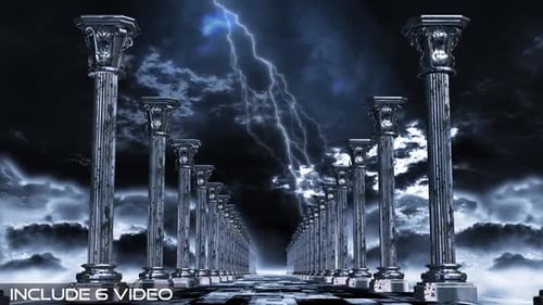 4k mythical thunder storm path vj loop