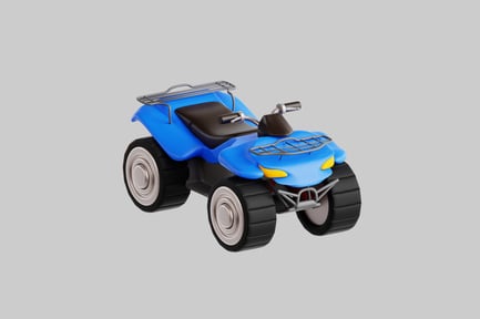 Aperçu: Véhicule tout-terrain à quatre roues avec porte-bagages