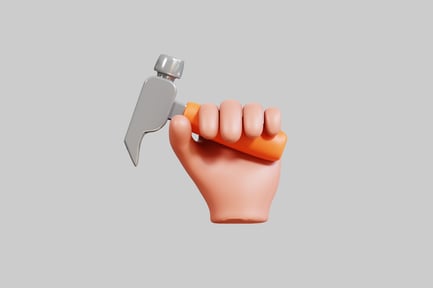 Preview: Hand gripping orange grenade with nozzle