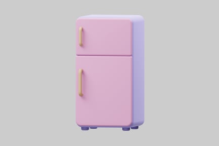 Retro pink kitchen refrigerator appliance