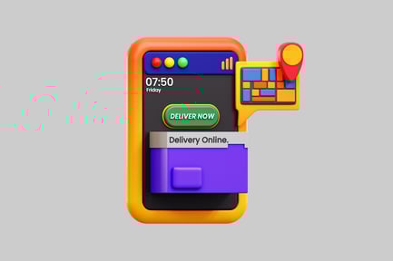 Preview: Online delivery app interface with map