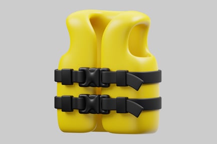Preview: Bright yellow inflatable life vest