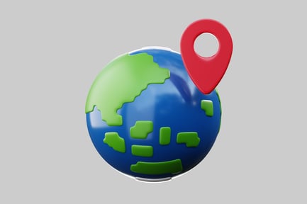 Preview: World globe with location pin