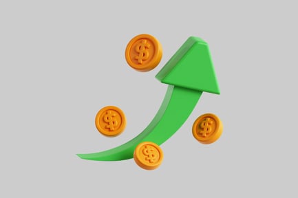 Preview: Financial growth arrow with coins