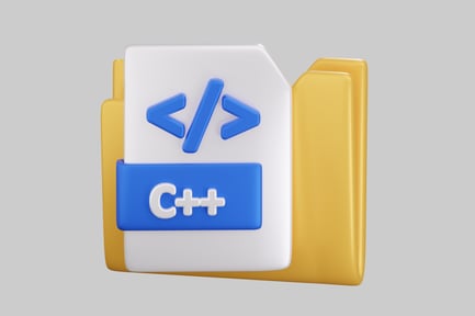 Preview: File folder with blue label and C++ text.