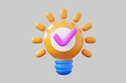 Preview: Creative idea check mark symbol