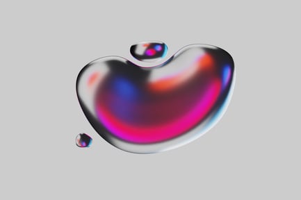 Preview: Iridescent abstract blob with satellites