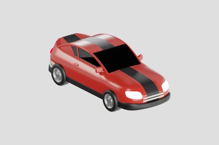 3D Red Sport Car