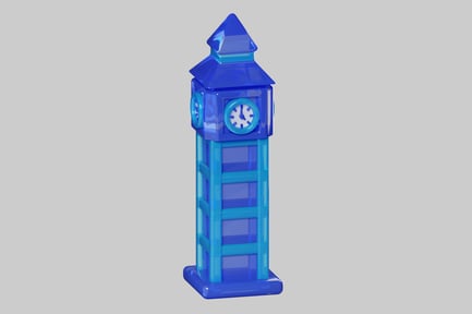 Preview: Blue tower clock