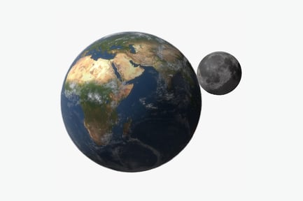 Preview: Photorealistic Earth with Detailed Moon