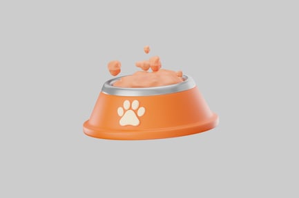 Preview: Orange pet bowl with food