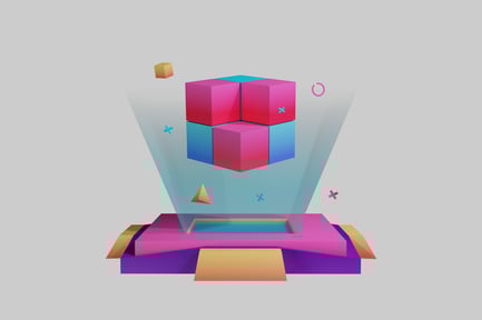 Preview: Abstract composition with vibrant colors and geometric shapes