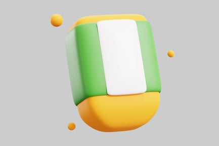 Preview: Abstract geometric shape with yellow and green accents