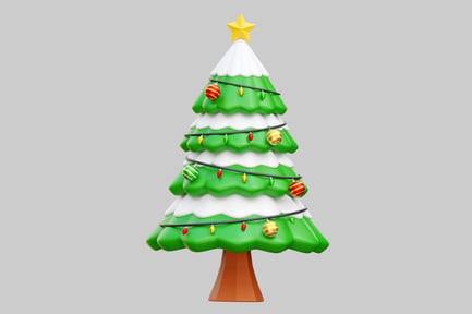 Preview: Decorated Christmas Tree With Star