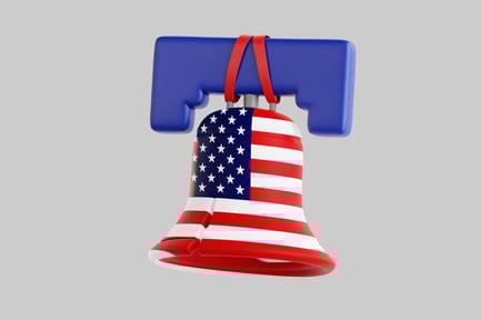 Preview: Bell with American flag design