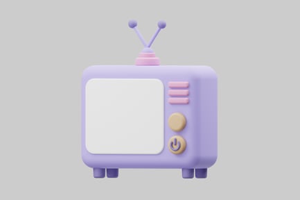 Preview: Retro cartoon television set purple