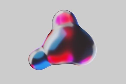 Iridescent blob smooth abstract shape