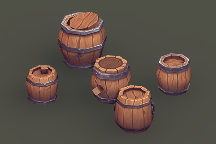 Vorschau: Holzfass-Set, handbemalte Serie